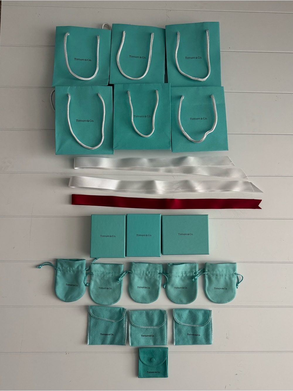 Tiffany & Co. Turquoise Jewelry Bags, Pouches, Boxes & Ribbons Set